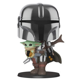 Funko Giant Chrome Armor Mandalorian with The Child 10''