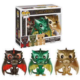 Funko Metallic Drogon, Rhaegal & Viserion