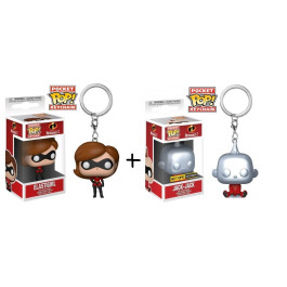 Funko Keychain Elastigirl - Mulher-Elástica + Funko Keychain Jack-Jack Chrome - Hot Topic Exclusive - Zezé Pêra 