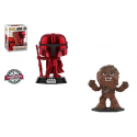 Funko Mandalorian Red Chrome +  Mystery Mini Chewbacca