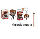 Funko Elastigirl Stretchy + Funko Keychain Elastigirl + brinde Funko Pen Topper Elastigirl